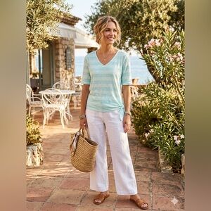 SIZE XL Belle® by Kim Gravel NEW Women’s Striped Knit Top With Side Tie Knot